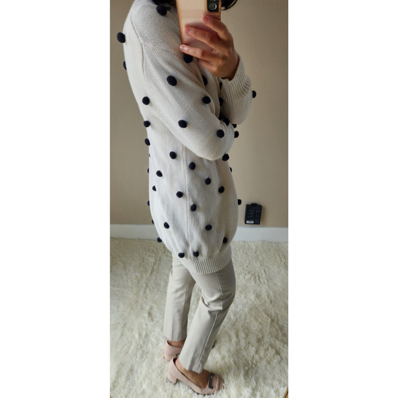 The GREAT The Bobble Cardigan Pom Pom Size Great 1 US S White #1H414 - Picture 3 of 12